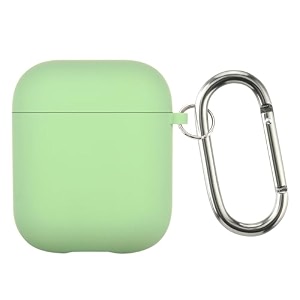 case cover for apple airpods 1 amp airpods 2  silicone case with inner microfiber lining amp keychain hook only for apple airpods  concrete grey