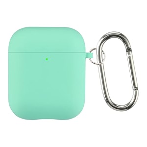 case cover for apple airpods 1 amp airpods 2  silicone case with inner microfiber lining amp keychain hook only for apple airpods  gable green