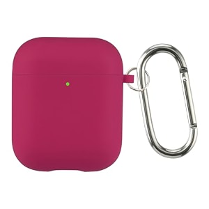case cover for apple airpods 1 amp airpods 2  silicone case with inner microfiber lining amp keychain hook only for apple airpods  concrete grey