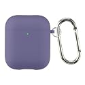 Case Cover for Apple AirPods 1 &amp; Airpods 2 | Silicone Case with Inner Microfiber Lining &amp; Keychain Hook| Only for Apple Airpods | Greyish Blue