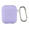 Case Cover for Apple AirPods 1 &amp; Airpods 2 | Silicone Case with Inner Microfiber Lining &amp; Keychain Hook| Only for Apple Airpods | Concrete Grey