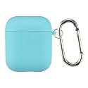 Case Cover for Apple AirPods 1 &amp; Airpods 2 | Silicone Case with Inner Microfiber Lining &amp; Keychain Hook| Only for Apple Airpods | Concrete Grey