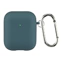 Case Cover for Apple AirPods 1 &amp; Airpods 2 | Silicone Case with Inner Microfiber Lining &amp; Keychain Hook| Only for Apple Airpods | Pine Neddle Green