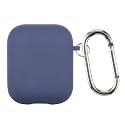 Case Cover for Apple AirPods 1 &amp; Airpods 2 | Silicone Case with Inner Microfiber Lining &amp; Keychain Hook| Only for Apple Airpods | Oxford Blue