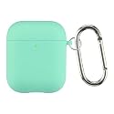 Case Cover for Apple AirPods 1 &amp; Airpods 2 | Silicone Case with Inner Microfiber Lining &amp; Keychain Hook| Only for Apple Airpods | Gable Green