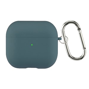 case cover for apple airpods 3  silicone case with inner microfiber lining amp keychain hook only for apple airpods  pine neddle green