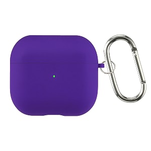 case cover for apple airpods 3  silicone case with inner microfiber lining amp keychain hook only for apple airpods  dark purple