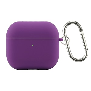 case cover for apple airpods 4  silicone case with inner microfiber lining amp keychain hook only for apple airpods  purple