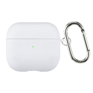 case cover for apple airpods 4  silicone case with inner microfiber lining amp keychain hook only for apple airpods  white