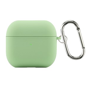 case cover for apple airpods 4  silicone case with inner microfiber lining amp keychain hook  apple green