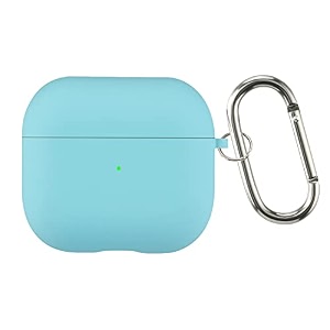 case cover for apple airpods 4  silicone case with inner microfiber lining amp keychain hook  apple green