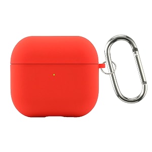 case cover for apple airpods 4  silicone case with inner microfiber lining amp keychain hook only for apple airpods  red