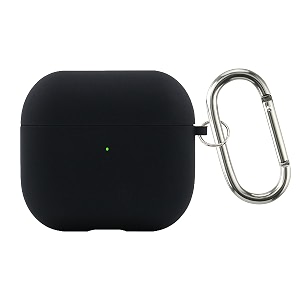 case cover for apple airpods 4  silicone case with inner microfiber lining amp keychain hook only for apple airpods  black
