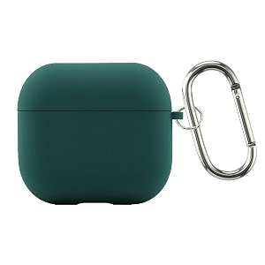 case cover for apple airpods 4  silicone case with inner microfiber lining amp keychain hook only for apple airpods  dark green
