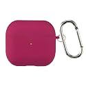 Case Cover for Apple AirPods 4 | Silicone Case with Inner Microfiber Lining &amp; Keychain Hook| Only for Apple Airpods | Wine Red