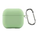Case Cover for Apple AirPods 4 | Silicone Case with Inner Microfiber Lining &amp; Keychain Hook | Apple Green