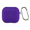 Case Cover for Apple AirPods 4 | Silicone Case with Inner Microfiber Lining &amp; Keychain Hook| Only for Apple Airpods | Dark Purple