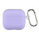 Case Cover for Apple AirPods 4 | Silicone Case with Inner Microfiber Lining &amp; Keychain Hook| Only for Apple Airpods | Lavender