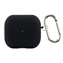 Case Cover for Apple AirPods 4 | Silicone Case with Inner Microfiber Lining &amp; Keychain Hook| Only for Apple Airpods | Black