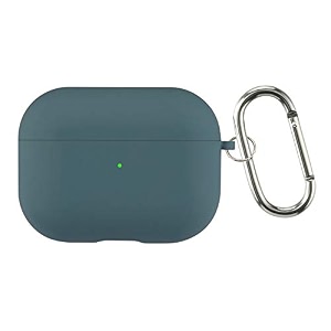 case cover for apple airpods pro 2  silicone case with inner microfiber lining amp keychain hook only for apple airpods  pine neddle green