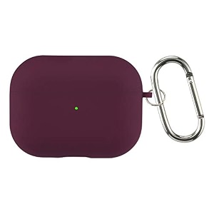 case cover for apple airpods pro 2  silicone case with inner microfiber lining amp keychain hook only for apple airpods  maroon