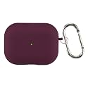 Case Cover for Apple AirPods Pro 2 | Silicone Case with Inner Microfiber Lining &amp; Keychain Hook| Only for Apple Airpods | Maroon