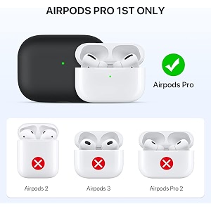 case cover for apple airpods pro 1  silicone case with inner microfiber lining amp keychain hook only for apple airpods  bright pink