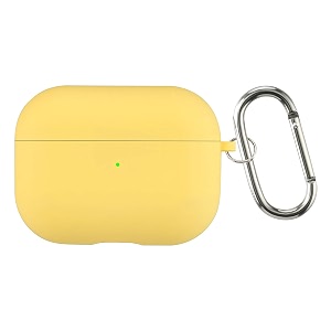 case cover for apple airpods pro 1  silicone case with inner microfiber lining amp keychain hook only for apple airpods  yellow