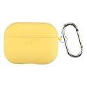 Case Cover for Apple AirPods Pro 1 | Silicone Case with Inner Microfiber Lining &amp; Keychain Hook| Only for Apple Airpods | Yellow