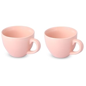 espresso coffee cup 75 ml pack of 2  stoneware toxic free  microwave amp freezer safe  2 x 75 ml cup pink