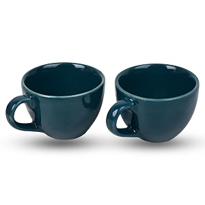 espresso coffee cup 75 ml pack of 2  stoneware toxic free  microwave amp freezer safe  2 x 75 ml cup sacramento green