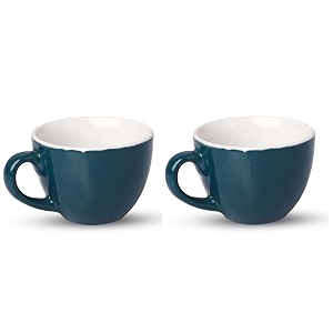 espresso coffee cup 75 ml pack of 2  stoneware toxic free  microwave amp freezer safe  2 x 75 ml cup sacramento green white inside