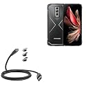 BoxWave Cable Compatible with Doogee Blade10 Pro - MagnetoSnap PD AllCharge Cable (100W), Magnet Charging Braided USB Type-C Micro - Jet Black