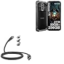 BoxWave Cable Compatible with Doogee Blade10 Ultra - MagnetoSnap PD AllCharge Cable (100W), Magnet Charging Braided USB Type-C Micro - Jet Black