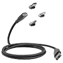 BoxWave Cable Compatible with N-one NPad X - MagnetoSnap PD AllCharge Cable (100W), Magnet Charging Braided USB Type-C Micro - Jet Black
