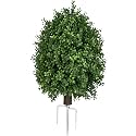 Boxwood Topiary Bush -Artificial Topiary for Outdoors-Evergreen Plants Topiary Ball Tree UV-Resistant Faux Greenery Pot Fillers 1-Pack for Outdoor Front Porch Garden Yard Balcony Decor