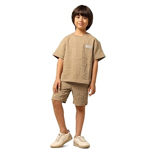 Boxy fit Cotton Logo Short Sleeves Crew