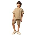 Boxy fit Cotton Logo Short Sleeves Crew