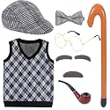 Boy 100 Days of School Old Man Grandpa Dress up Outfit Accessories
