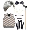 Boy 100 Days of School Old Man Grandpa Dress up Outfit Accessories