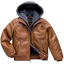 Boy's Faux Leather Jacket Windproof Warm Winter Coat Kids Bomber Outerwear Waterproof PU Motorcycle Jacket