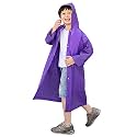 Boy's|Girl's PVC Rainsuit|Raincoat|Overcoat With Hood For Kids (Purple)