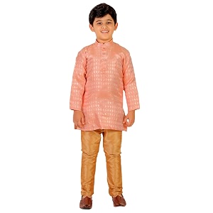 Boys Kurta Pajama Set Silk Traditional Dress