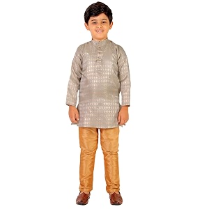 Boys Kurta Pajama Set Silk Traditional Dress