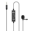 Boya Omnidirectional Auxiliary Lavalier Condenser Microphone with 20 feet Audio Cable - Black