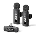 BOYA BY-V20 Wireless Microphone iPhone 15-16/Android/PC, Noise Cancellation, 48KHz/16Bit, 9h Use, Silent Mode, Lapel Microphone, Microphone for Video Recording, Podcast Cellular Streaming
