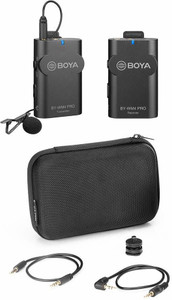 boya by-wm4 pro k1 portable 24g wireless microphone systemone transmitters  one receiver with hard case for dslr camera camcor camera microphone