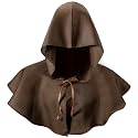 Boyiee Medieval Hood Cowl Halloween Costume Grim Cloak Plague Doctor Hat Cowl Pagan Cosplay Accessory