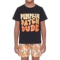 Boys 2pc Shorts Set Outfit Short Sleeve Shirt with Classic Applique Print and Shorts