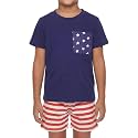 Boys 2pc Shorts Set Outfit Short Sleeve Shirt with Classic Applique Print and Shorts